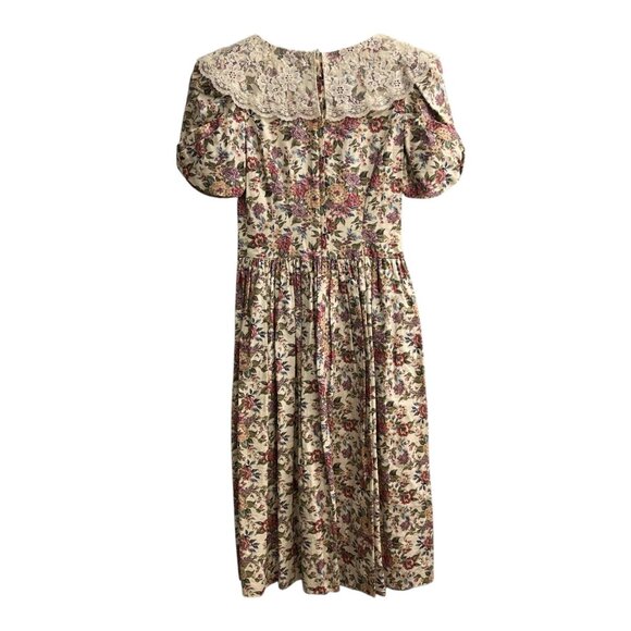 Vintage‎ Jessica McClintock  Gunne Sax Tea Dress Womens 7/8 Cottagecore Prairie - Picture 8 of 8